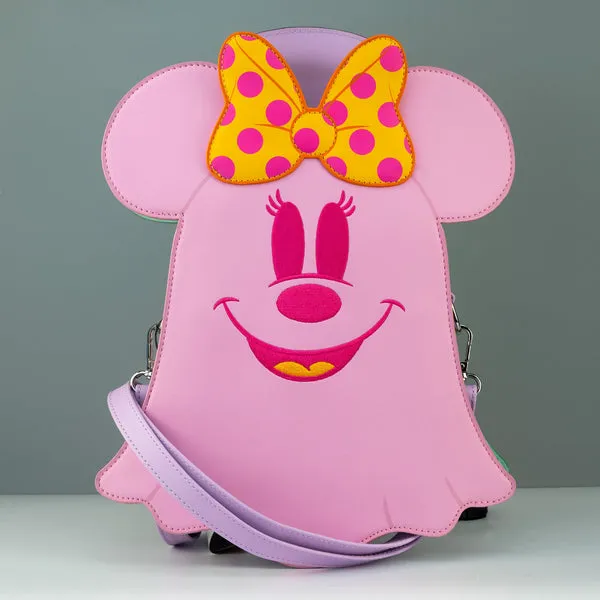 Loungefly x Disney Pastel Ghost Minnie and Mickey Glow in the Dark Double Sided Crossbody