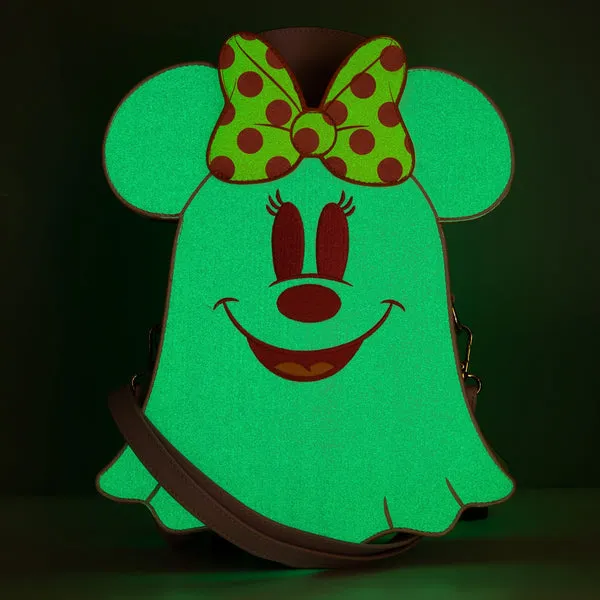 Loungefly x Disney Pastel Ghost Minnie and Mickey Glow in the Dark Double Sided Crossbody