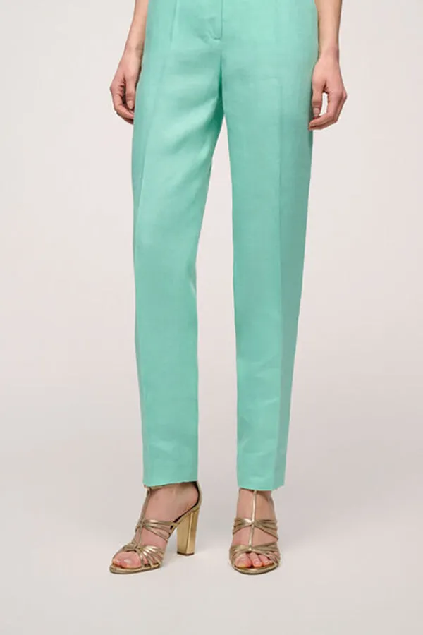 Luisa Spagnoli ALEX TURQUOISE LINEN TROUSERS