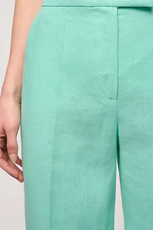 Luisa Spagnoli ALEX TURQUOISE LINEN TROUSERS