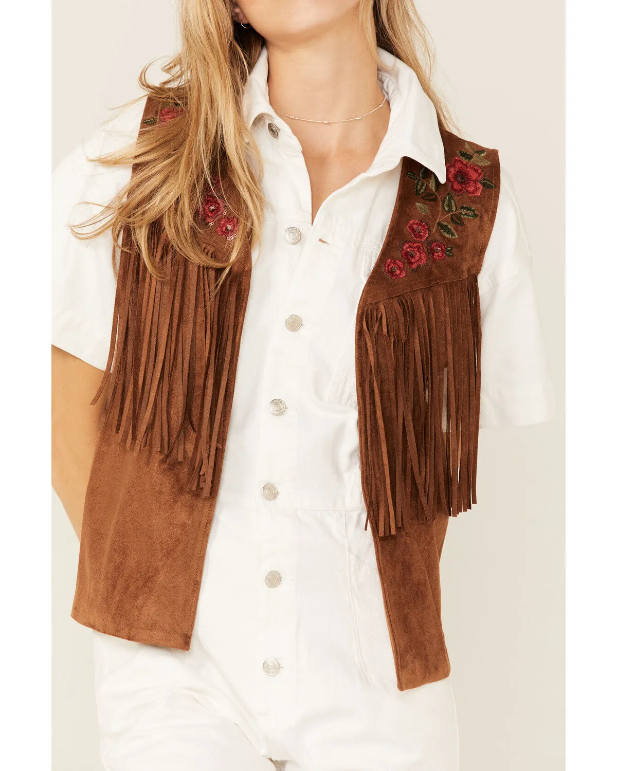 Maggie Sweet Women's Guajira Floral Fringe Vest