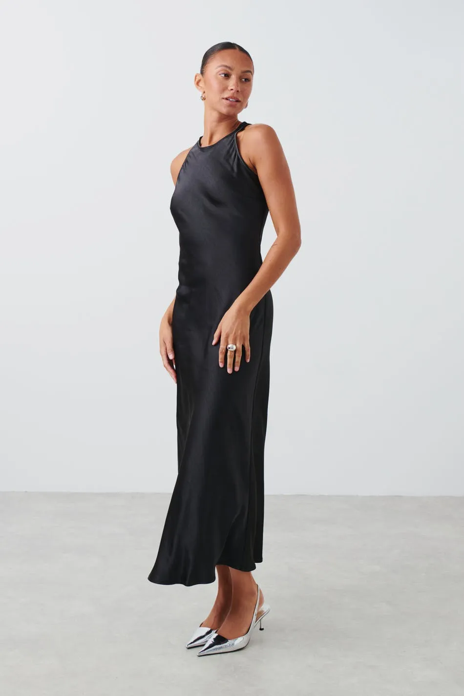 Maxi satin dress