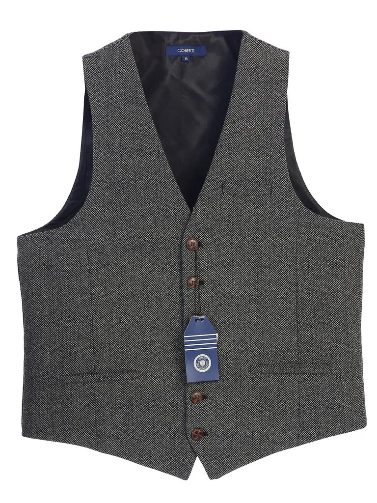 MEN'S 6 BUTTON CUSTOM FORMAL TWEED VEST