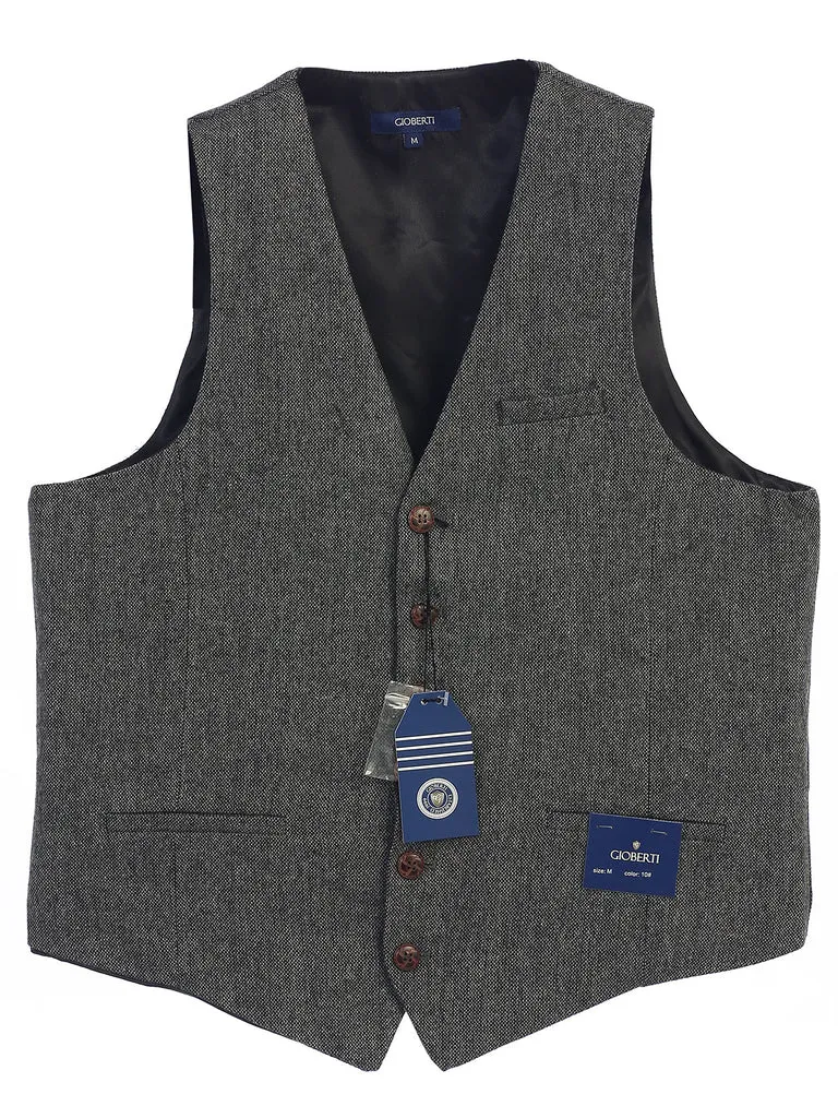 MEN'S 6 BUTTON CUSTOM FORMAL TWEED VEST