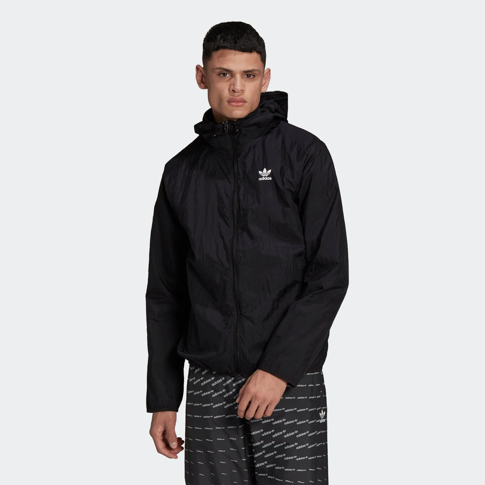 Men's adidas Originals Adicolor Essentials Trefoil Windbreaker Black