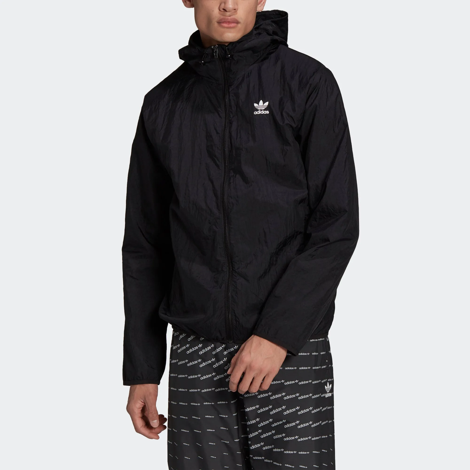 Men's adidas Originals Adicolor Essentials Trefoil Windbreaker Black