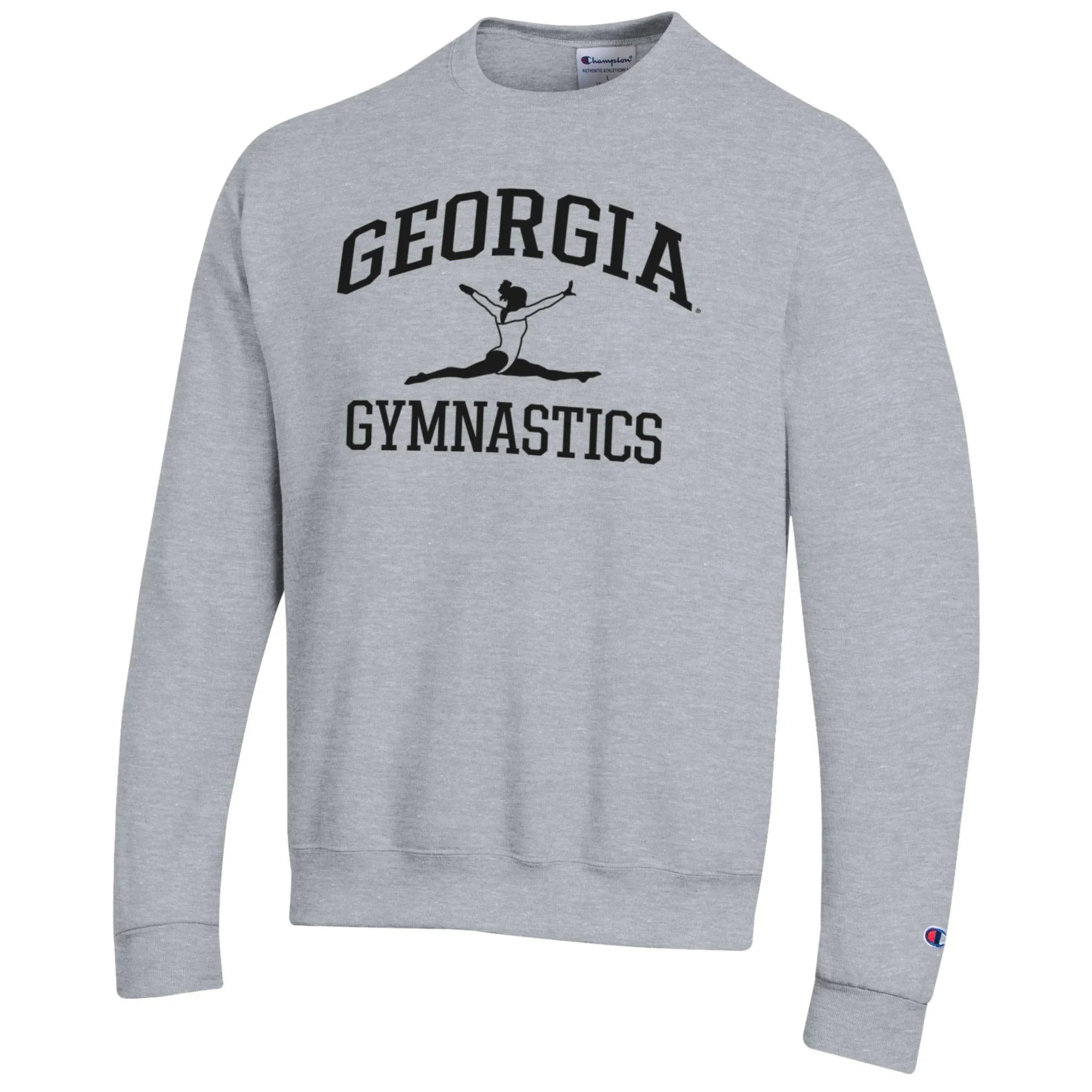 Men's Champion  Gray Georgia Bulldogs Gymnastics Icon Powerblend Pullover Sweatshirt