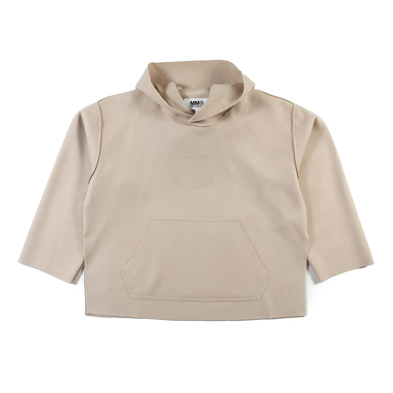 Mm6 Maison Margiela Beige Mm6 Maxi Hoodie For Teen Girls