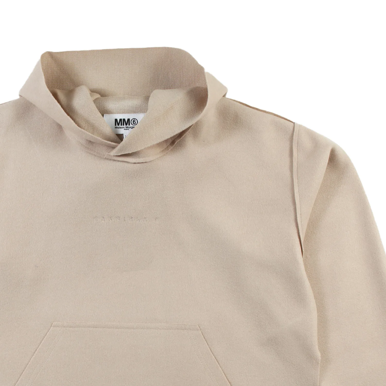 Mm6 Maison Margiela Beige Mm6 Maxi Hoodie For Teen Girls