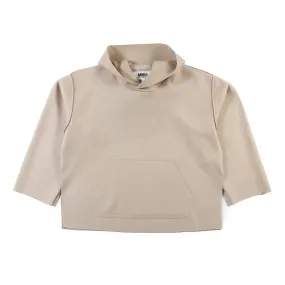 Mm6 Maison Margiela Beige Mm6 Maxi Hoodie For Teen Girls