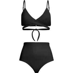 MOLOCO Nina High Waist Bikini Bottom, Black