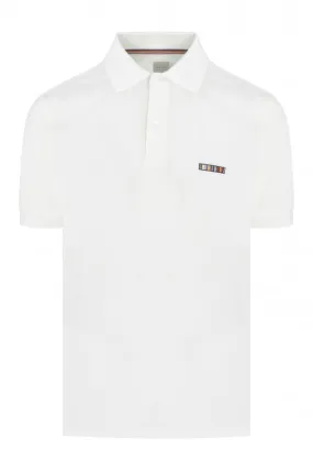 Multi Stripe Embroidery Polo Shirt White