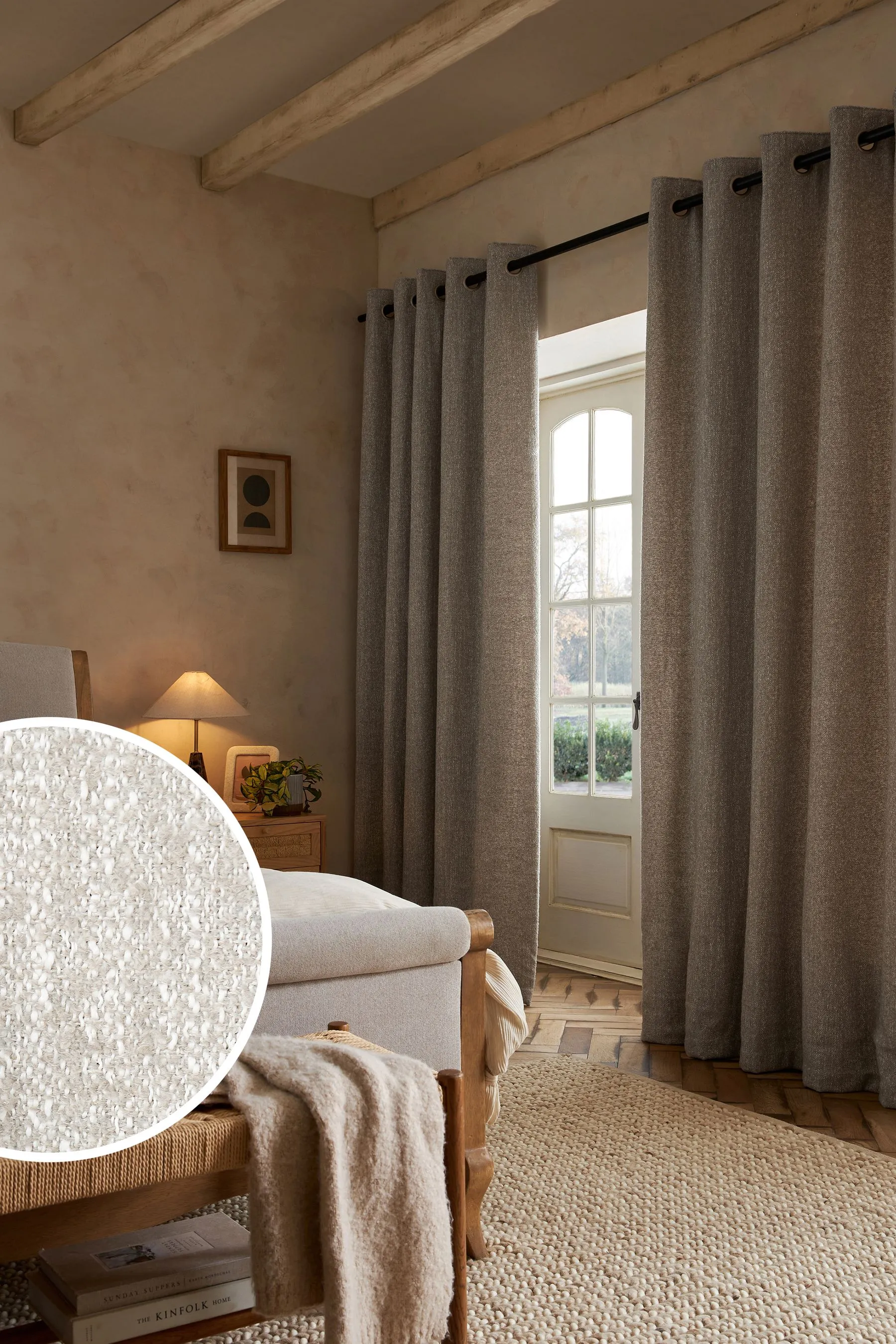 Natural Cosy Texture Super Thermal Eyelet Curtains