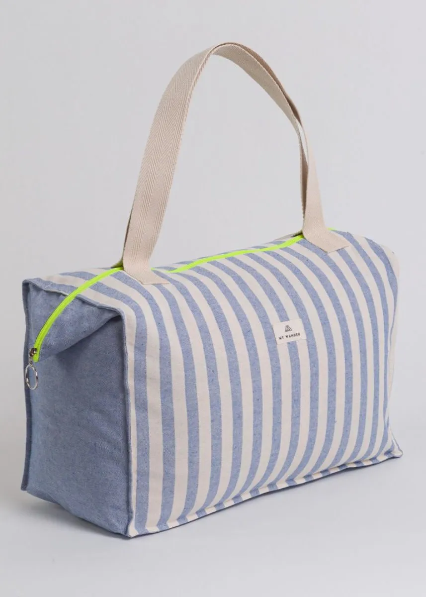 Navy Stripes Medium Travel Bag