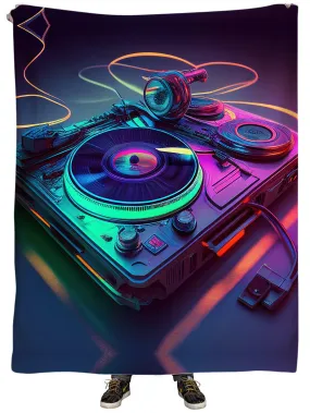 Neon Turntables Plush Blanket