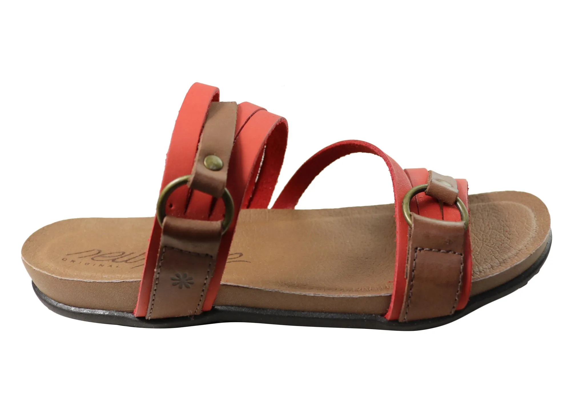 New Face Flick Womens Comfort Leather Slides Sandals Made In Brazil