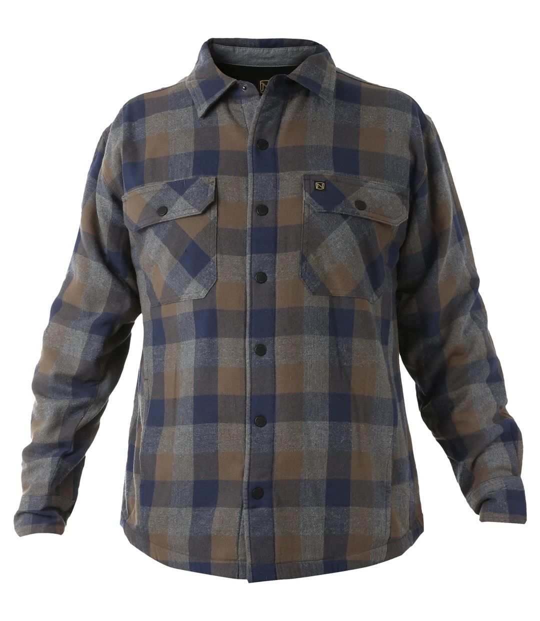 Noble Outfitters Men's Fleece Lined Flannel Shirt Jacket in Olive Plaid