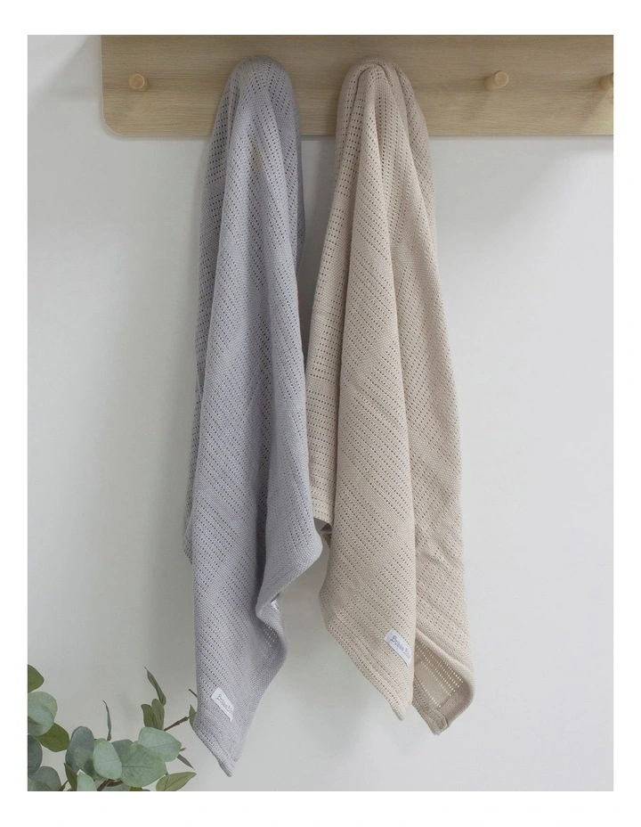 Nordic Cellular Blanket 2 Pack in Grey/Sand