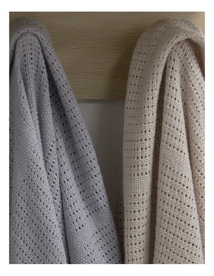 Nordic Cellular Blanket 2 Pack in Grey/Sand