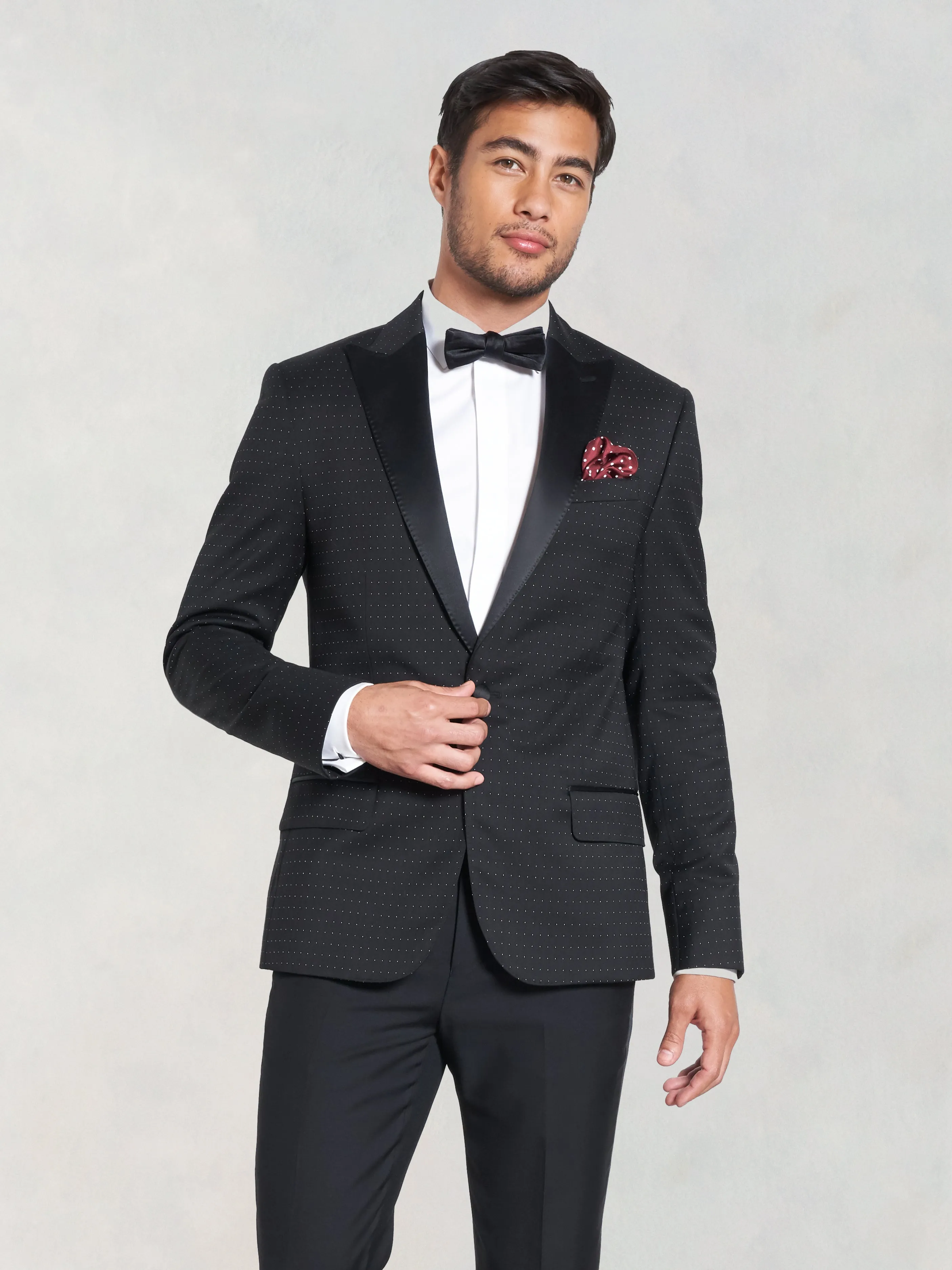 Onyx Dot Peak Lapel Jacket Tuxedo