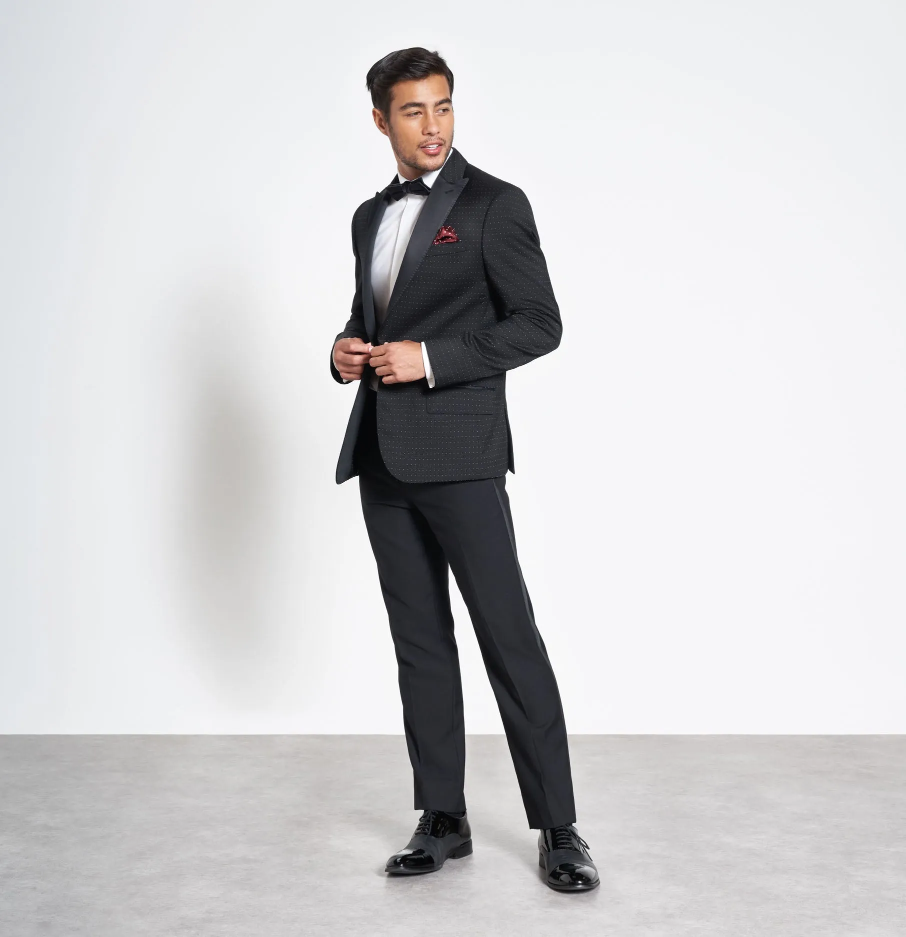 Onyx Dot Peak Lapel Jacket Tuxedo