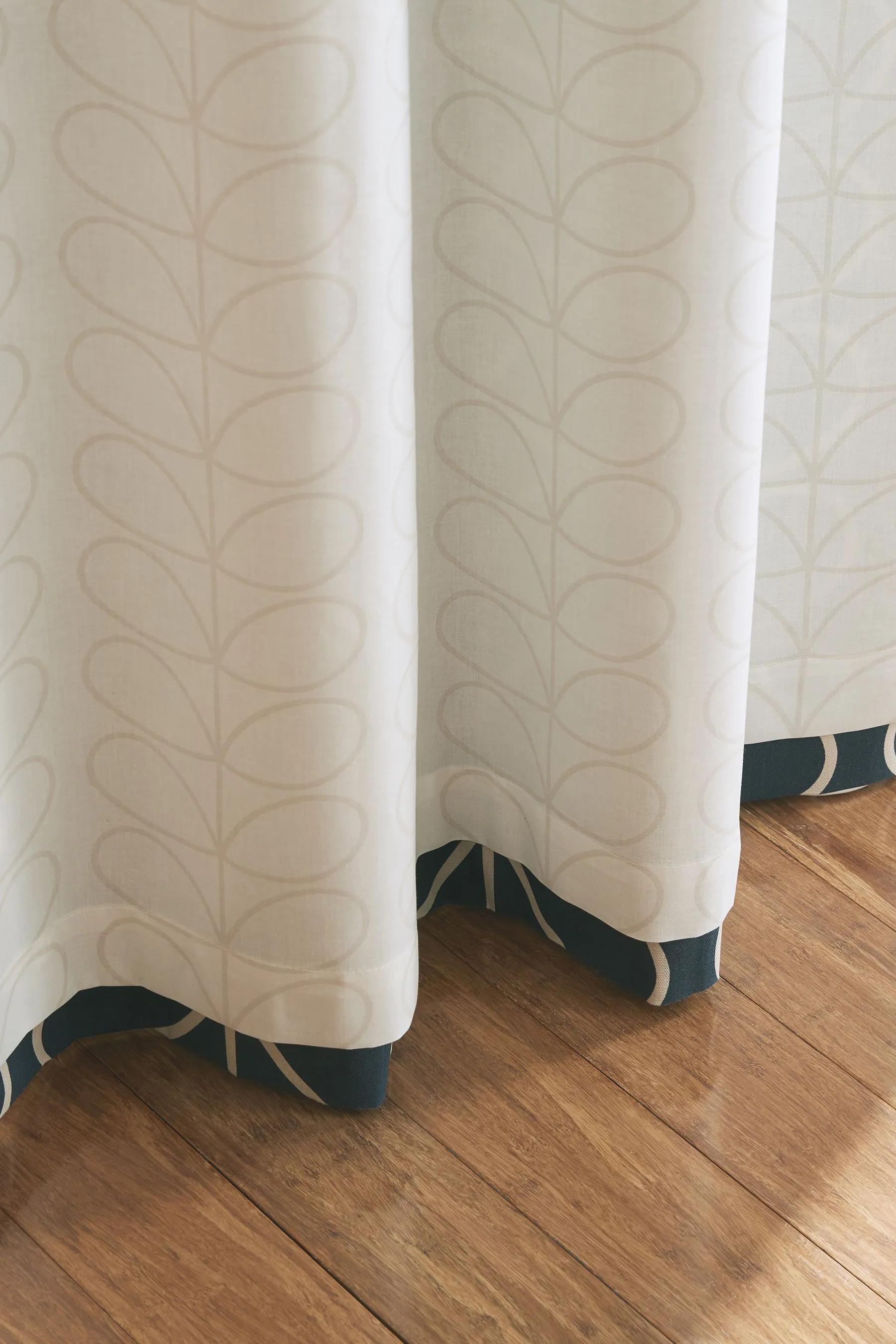 Orla Kiely Blue Linear Stem Eyelet Curtains