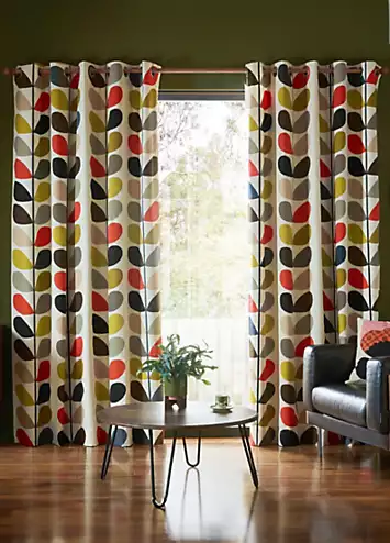 Orla Kiely Linear Stem Lined Eyelet Curtains | Kaleidoscope