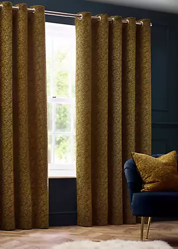 Paoletti Galaxy Eyelet Lined Chenille Curtains | Kaleidoscope