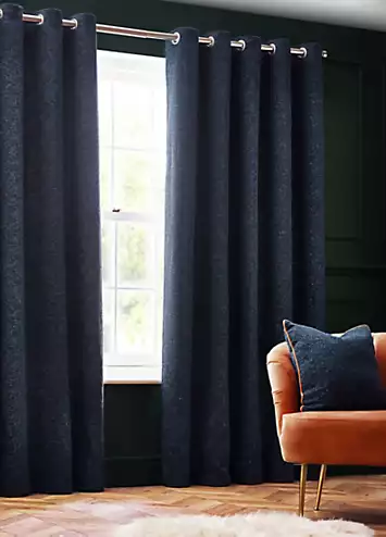 Paoletti Galaxy Eyelet Lined Chenille Curtains | Kaleidoscope