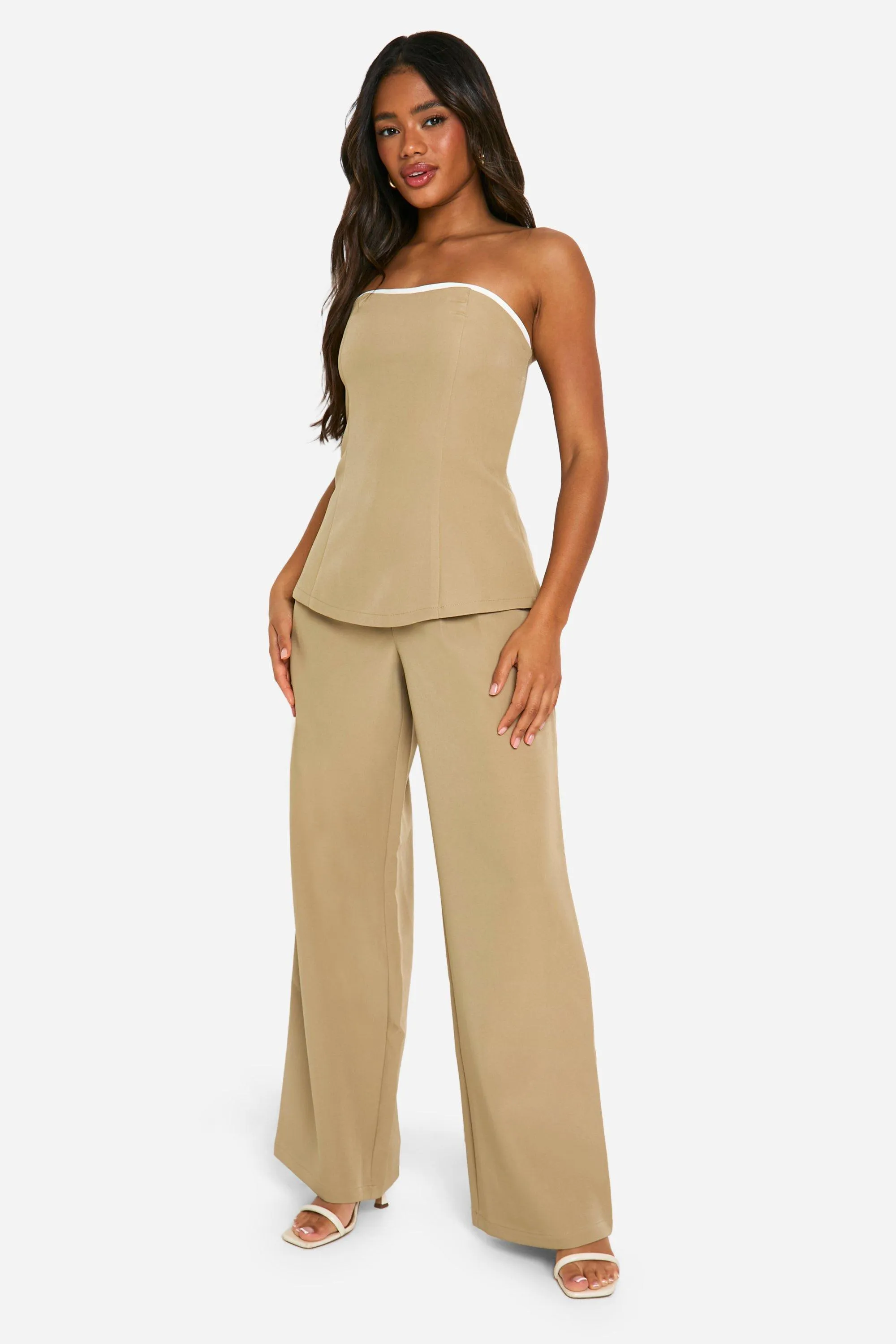 Pleat Front Straight Leg Tailored Trousers