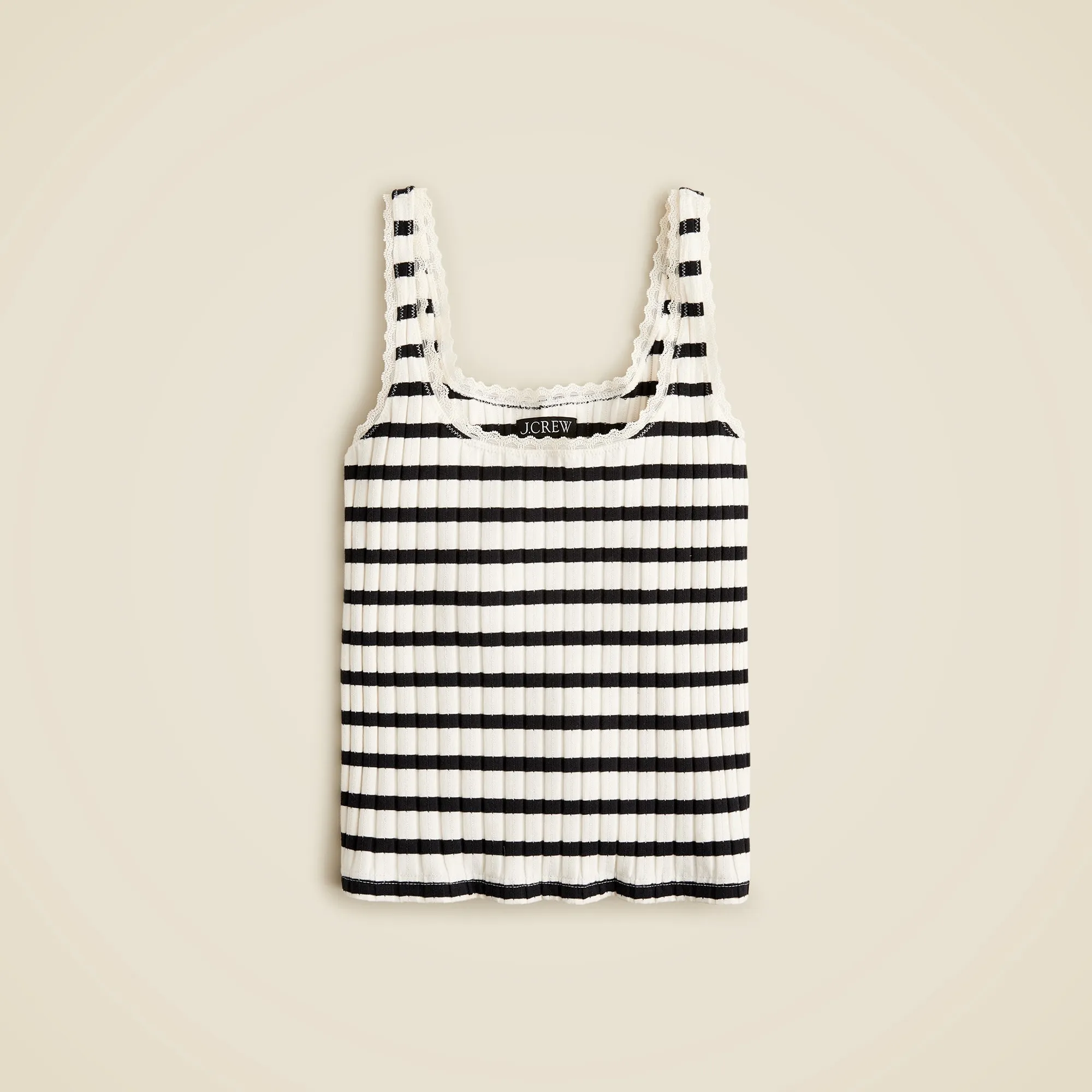 Pointelle tank top in stripe