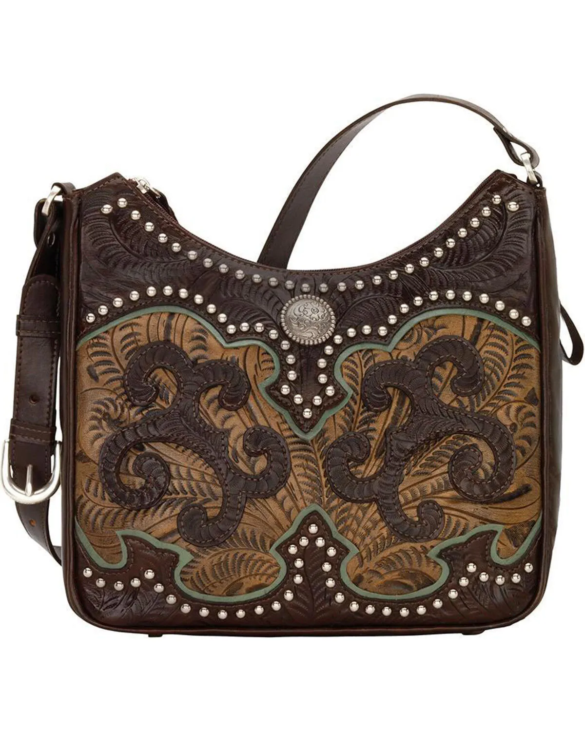 Product Name:  American West Women's Hand Tooled Concealed Carry Shoulder Bag