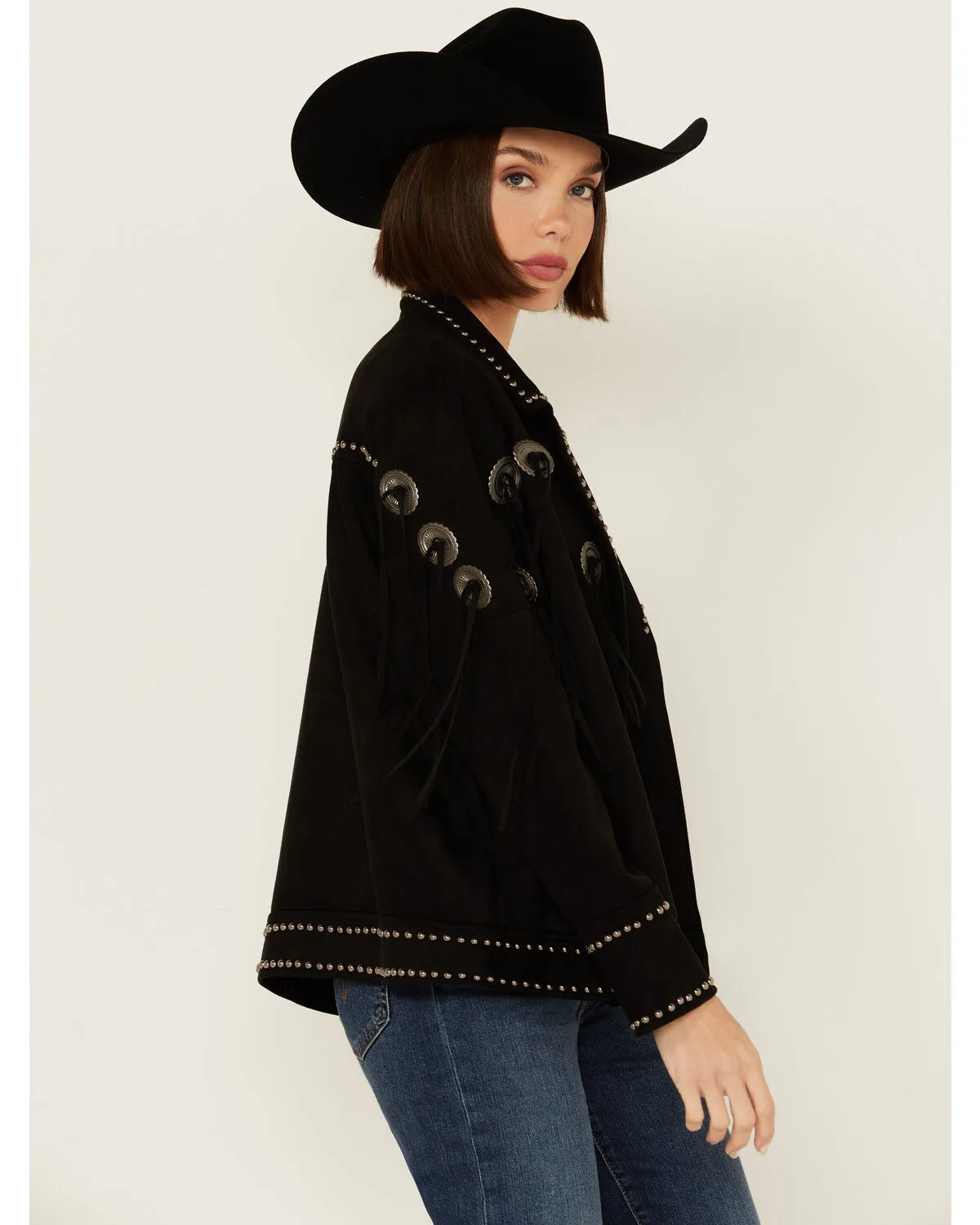 Product Name:  Vocal Women's Concho Studded Fringe Jacket