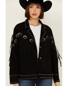 Product Name:  Vocal Women's Concho Studded Fringe Jacket