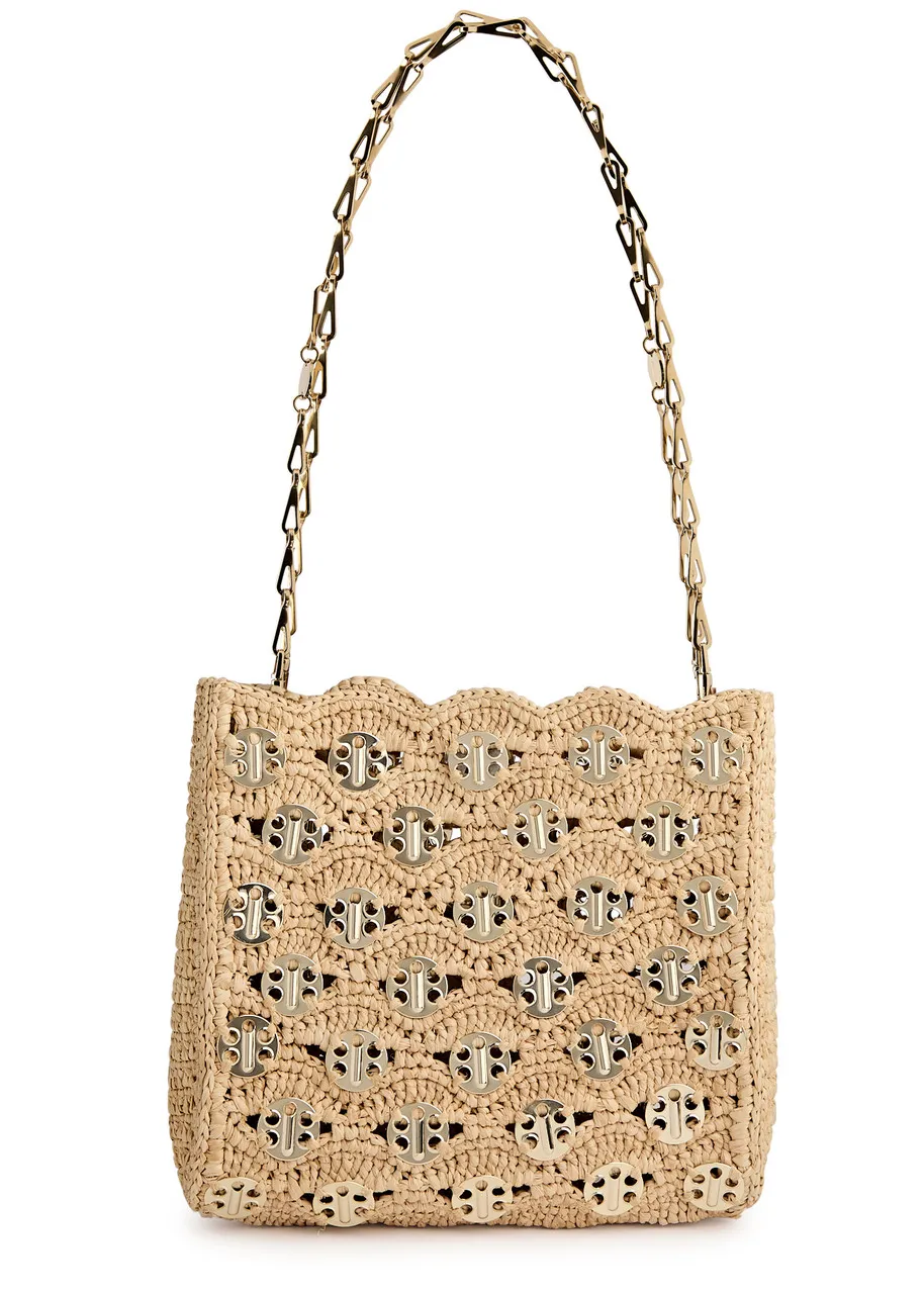 RABANNE 1969 embellished raffia shoulder bag -                         -                     -                