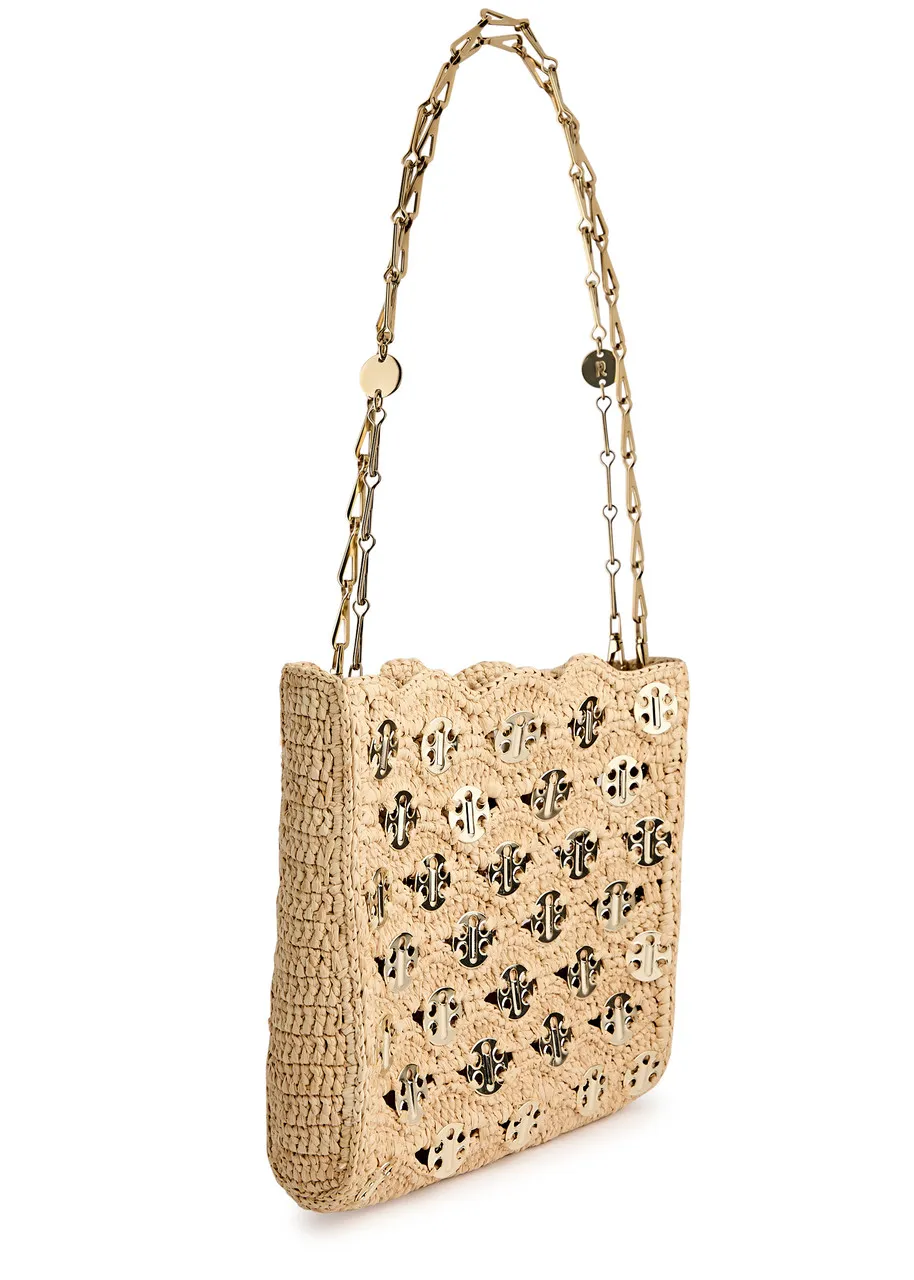 RABANNE 1969 embellished raffia shoulder bag -                         -                     -                