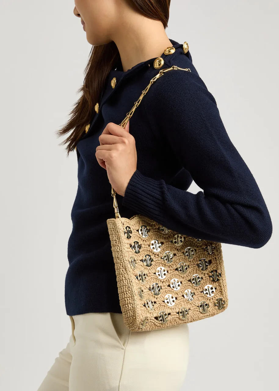 RABANNE 1969 embellished raffia shoulder bag -                         -                     -                