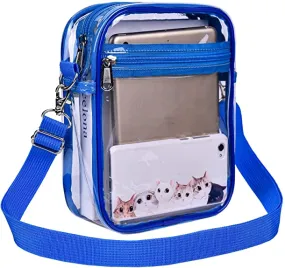 Rachel Clear Crossbody Purse in Blue