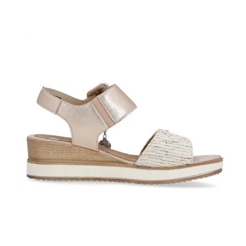 Remonte D6453-31 | Leniella Elle | White/Copper Leather | Womens Wedge Sandals