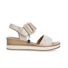 Remonte D6453-31 | Leniella Elle | White/Copper Leather | Womens Wedge Sandals