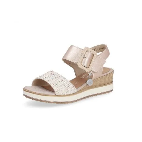 Remonte D6453-31 | Leniella Elle | White/Copper Leather | Womens Wedge Sandals