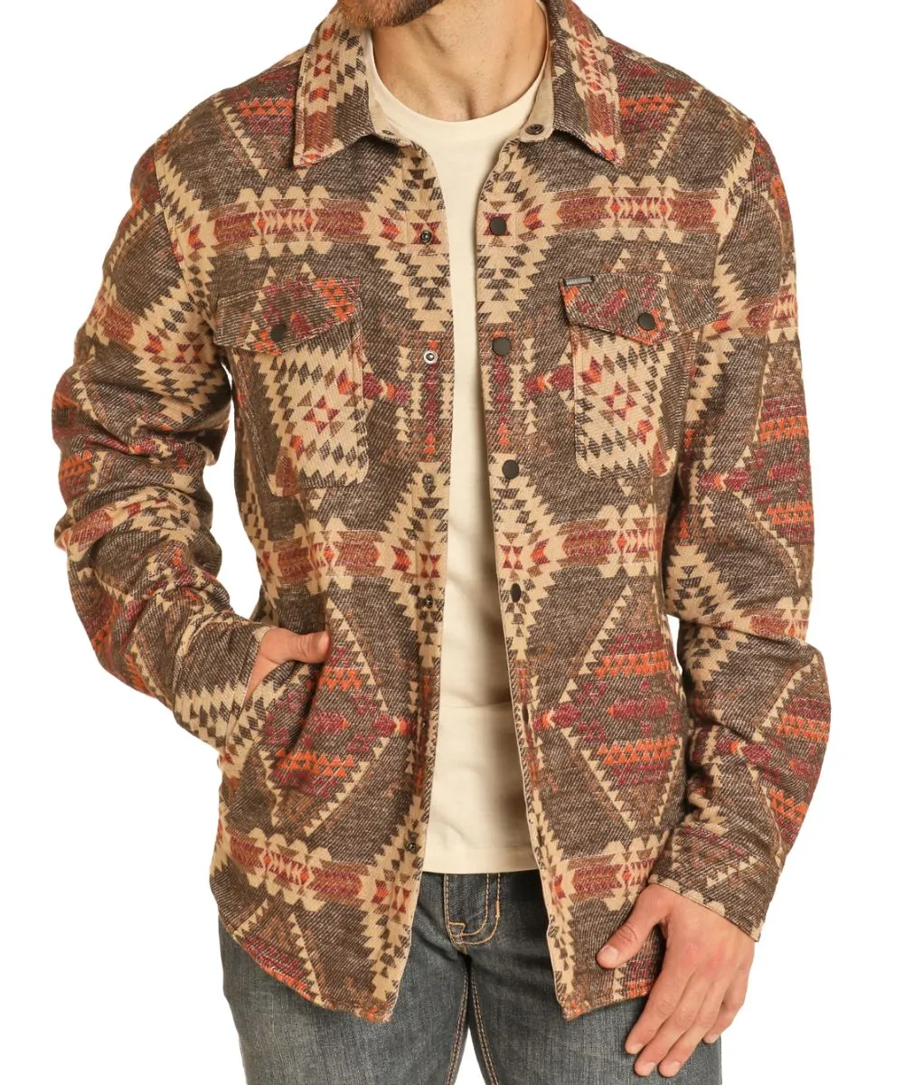 Rock & Roll Cowboy Men's Aztec Shirt Jacket