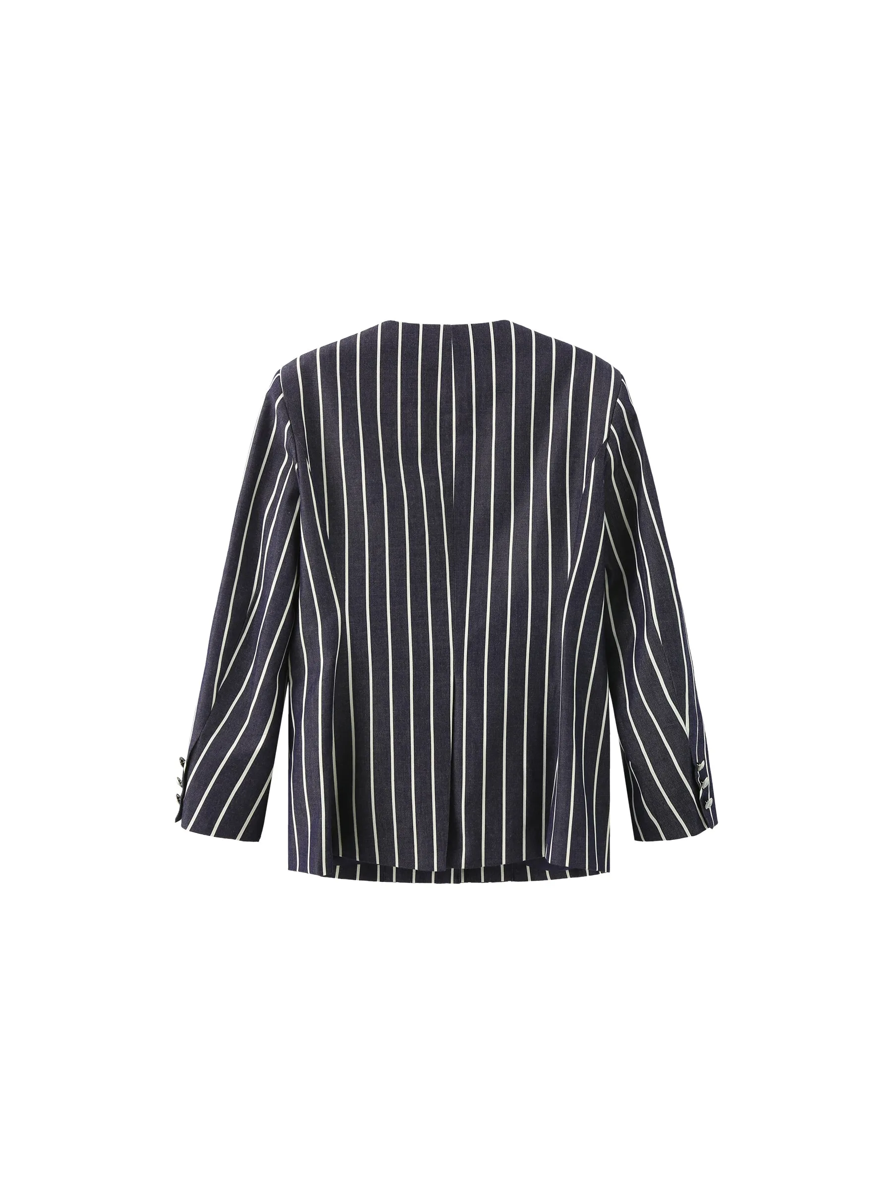 Round Neck Striped Jacket