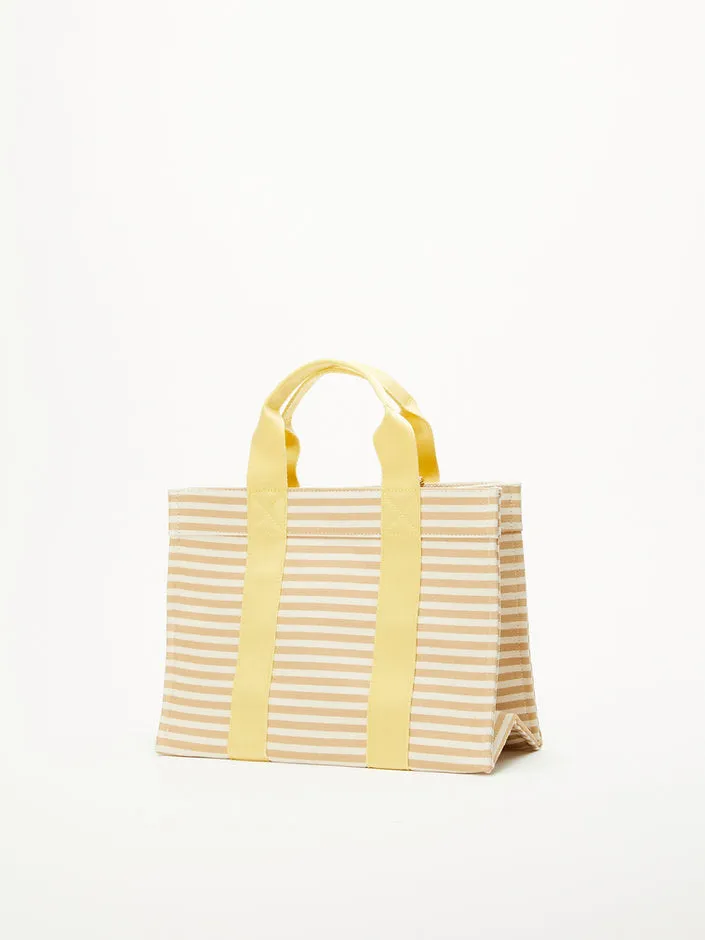 Rue de Verneuil   Tote Marinere Beige Logostrap Yellow M