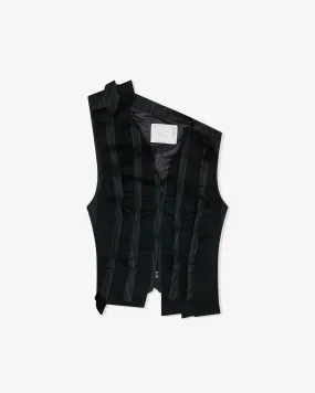 sacai Women's Asymmetric Vest  Black