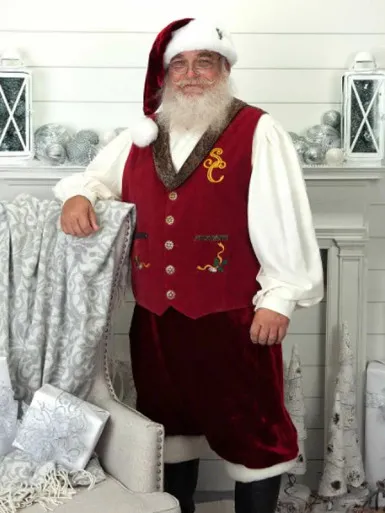 Santa Claus Red Suede Vest