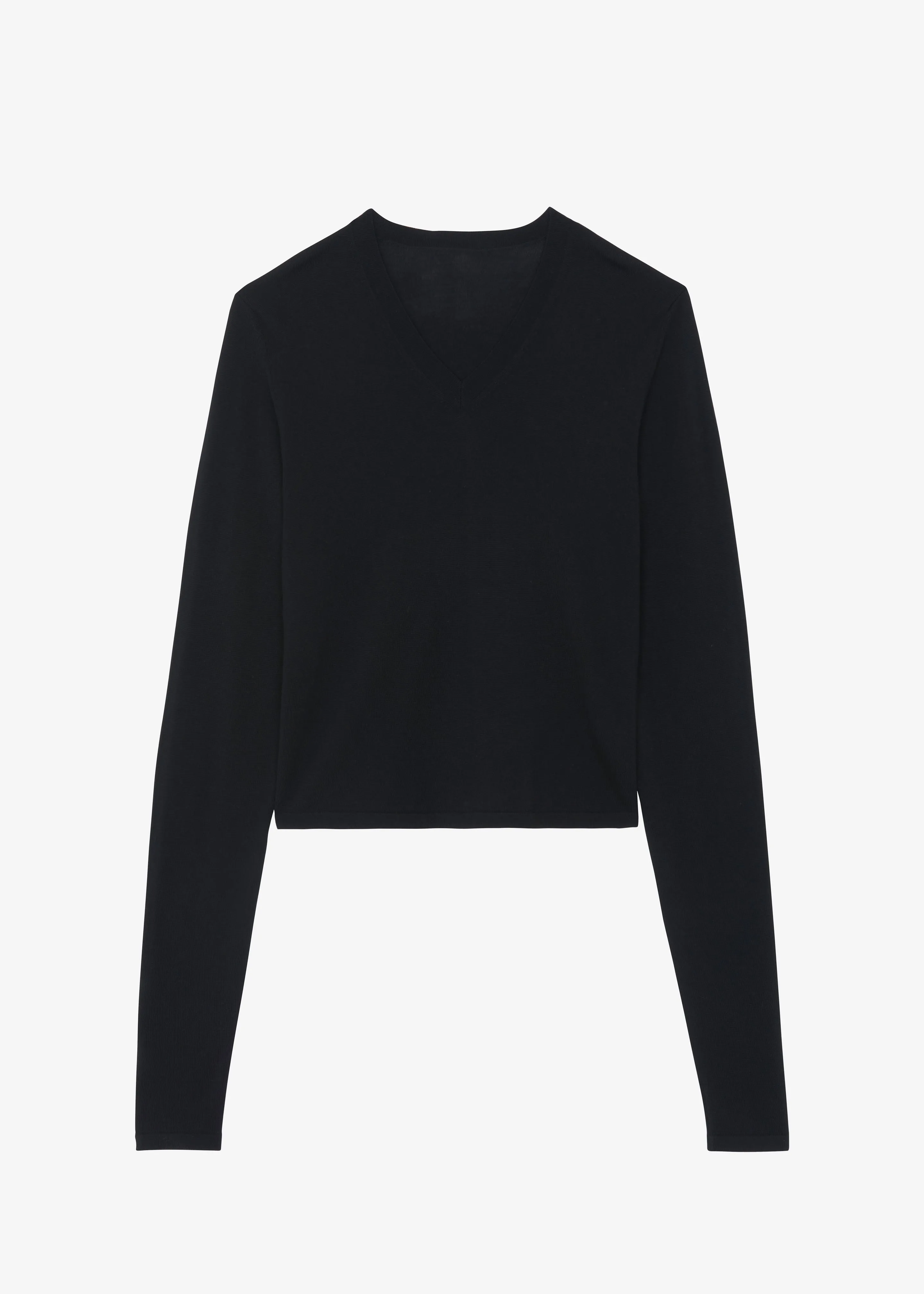 Selma Extra Long Sleeve Merino Wool Pullover - Black