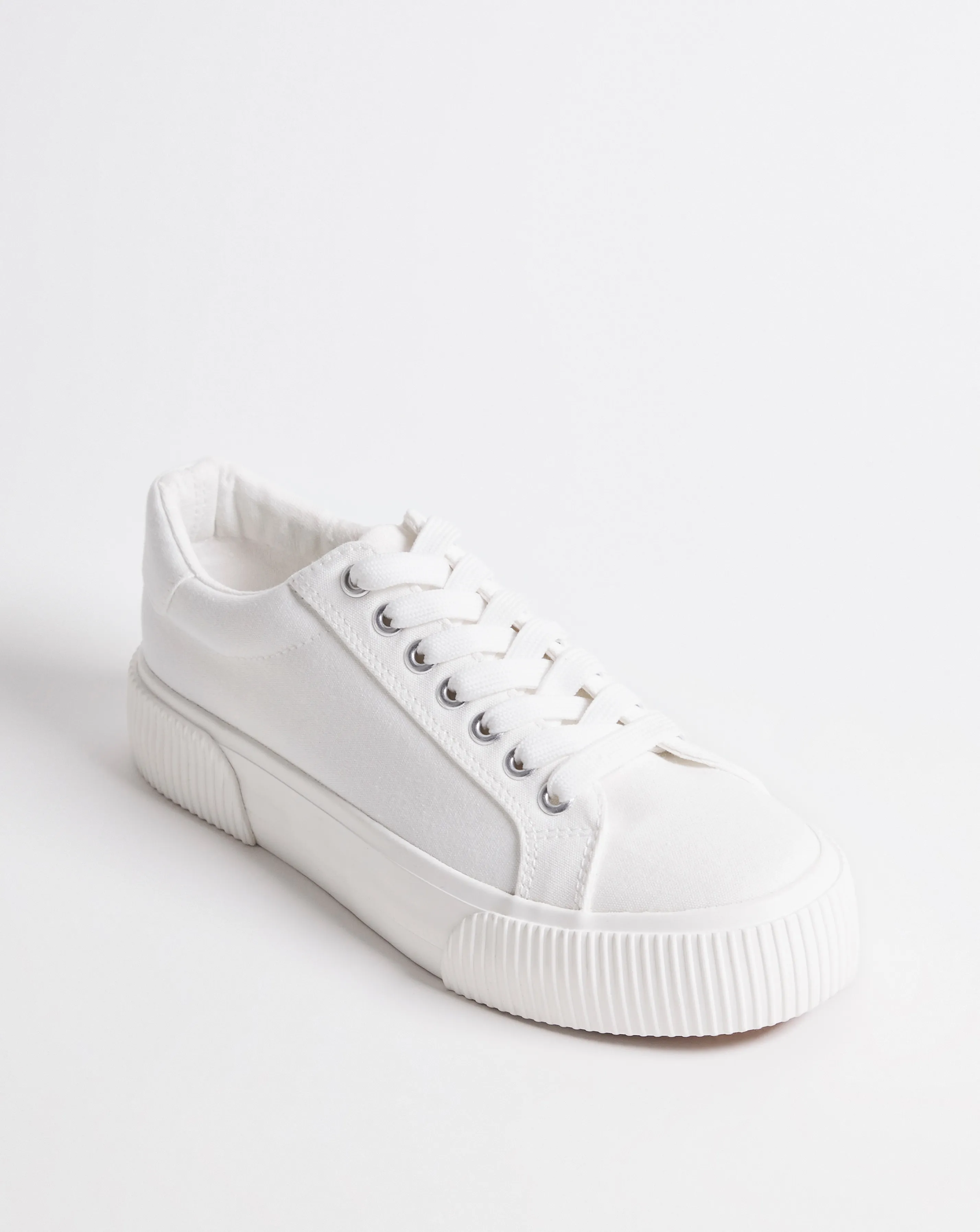 Sicilly Canvas Trainers Chunky Ribbed Sole Extra Wide EEE Fit | Simply Be