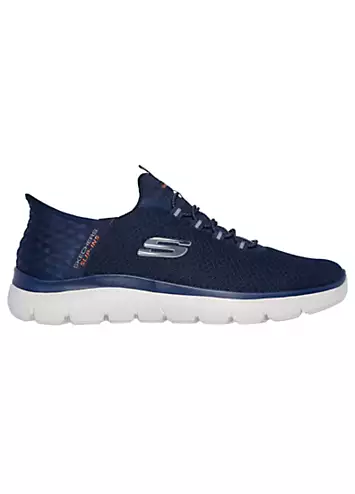 Skechers Mens Navy Mesh Hands Free Slip-Ins Summits High Range Trainers | Grattan