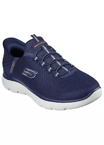 Skechers Mens Navy Mesh Hands Free Slip-Ins Summits High Range Trainers | Grattan